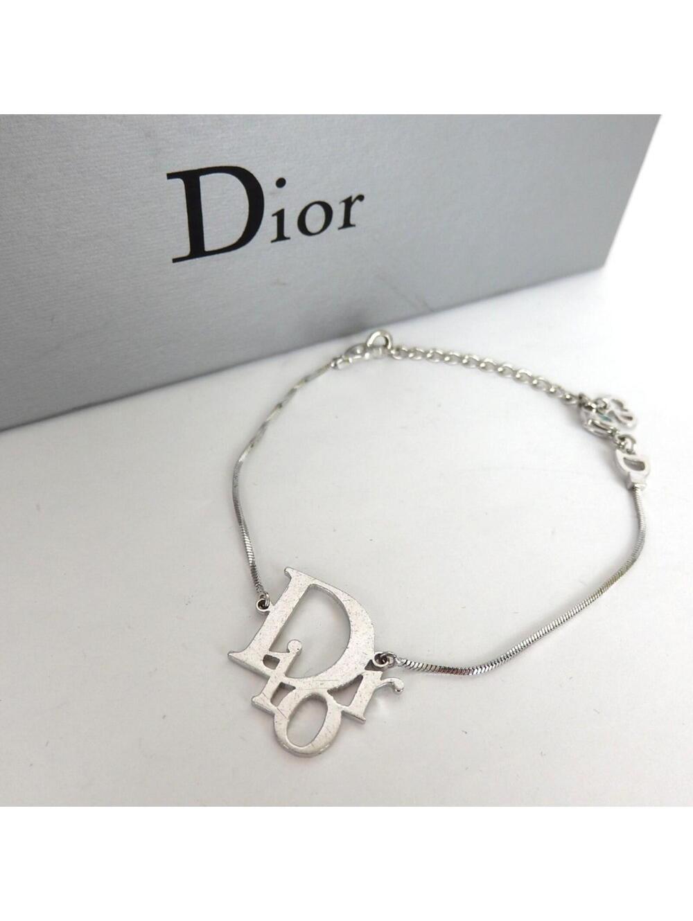 Authentic Christian Dior CD Logo Bracelet metal[Used]